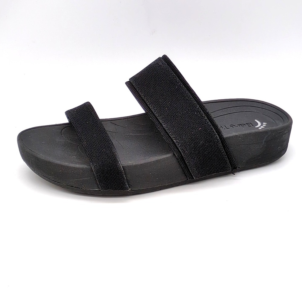 Bare Traps Shoes Womens Gemini Black 7 Slide Sandals Sparkle Stretch Dressy
